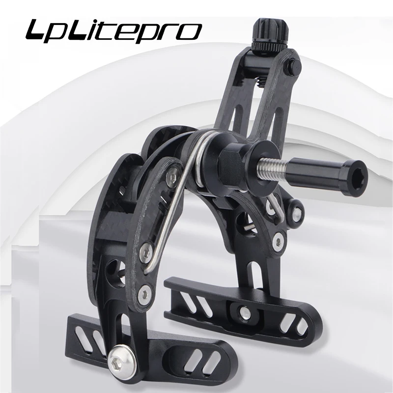 

LP Litepro 1 Pair Carbon Fiber Road Bike Pull Brake Caliper C Brake Ultra Light 142g Dual Pivot C Caliper Brake v brake