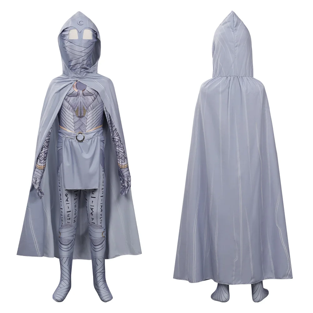 

Kids Children Moon cosplay Knight Marc Spector Cosplay Costume Jumpsuit Cloak Outfits Halloween Carnival Suit