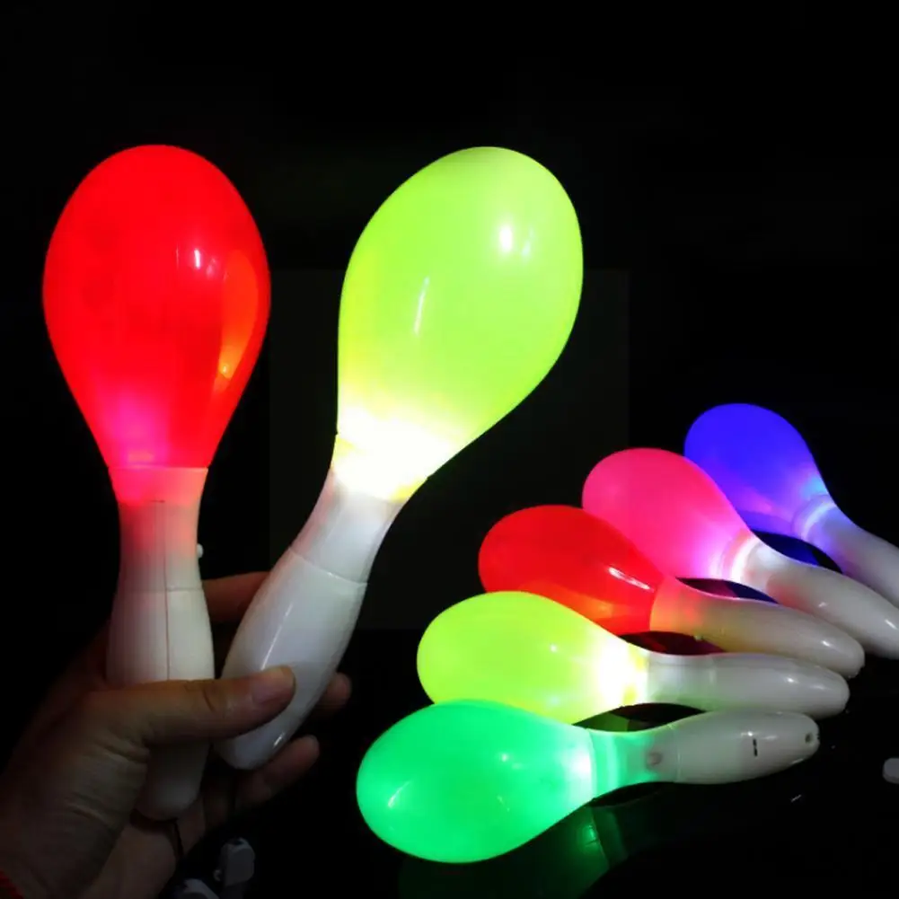 

1pc Random Color Led Sand Hammer Plastic Toy Neon Sensory Halloween/christmas/birthday Supplies Shake Toy Festival Party J6a4