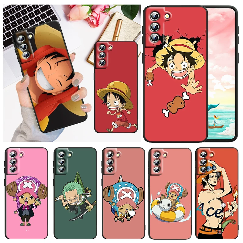 

Cartoon Luffy One Piece For Samsung Galaxy S22 S21 S20 FE Ultra Pro Lite S10 5G S10E S9 S8 Plus Black Soft Capa Phone Case