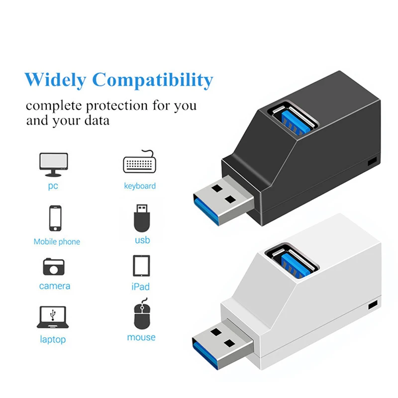 

Wireless 3 in 1 USB 3.0 HUB Adapter Extender Mini Splitter Box 3 Ports for Laptop Macbook Mobile Phone High Speed U Disk Reader