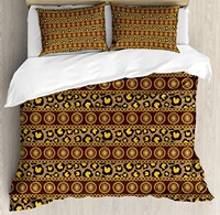 african duvet cover set traditional ornament striped pattern leopard skin artwork decorative 3 piece bedding set with 2 pillow
