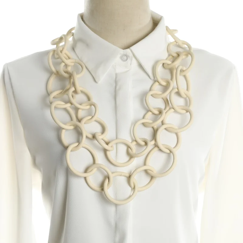 New Designer Handmade Women Necklaces Bohemia Style Sweater Chain Silicone Rubber Chains Necklaces Vintage Clothes Accessories