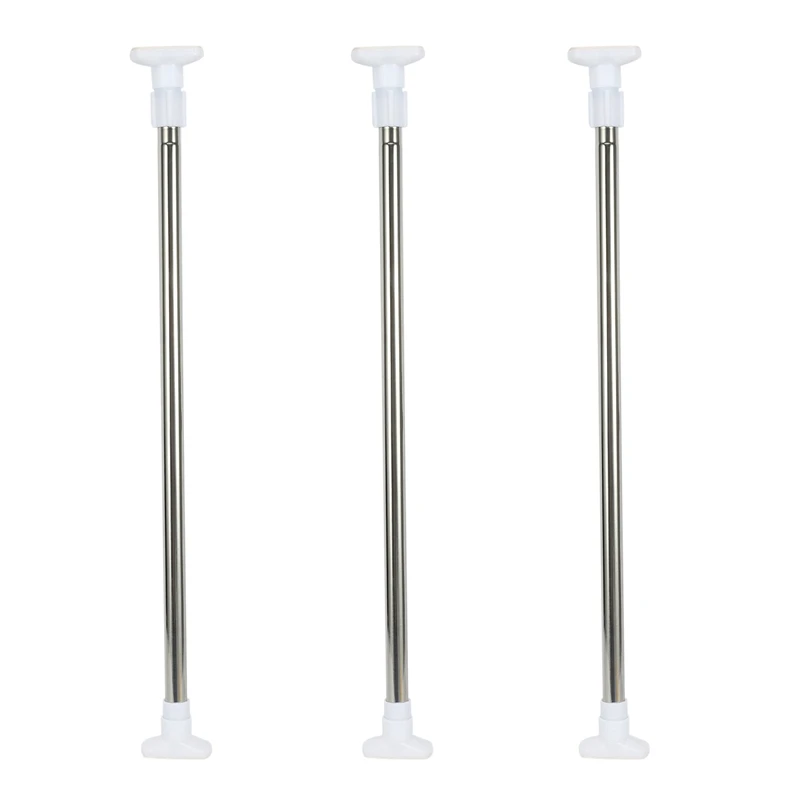 

3X Stainless Steel Telescopic Adjustable Rod Clothes Dryer Stainless Steel Tension Rod Bathroom Rail Can Be Used