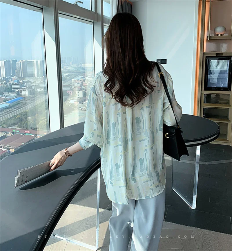 Женская рубашка с принтом Y2K Tie Dye весна-лето 2021 свободные блузки длинными