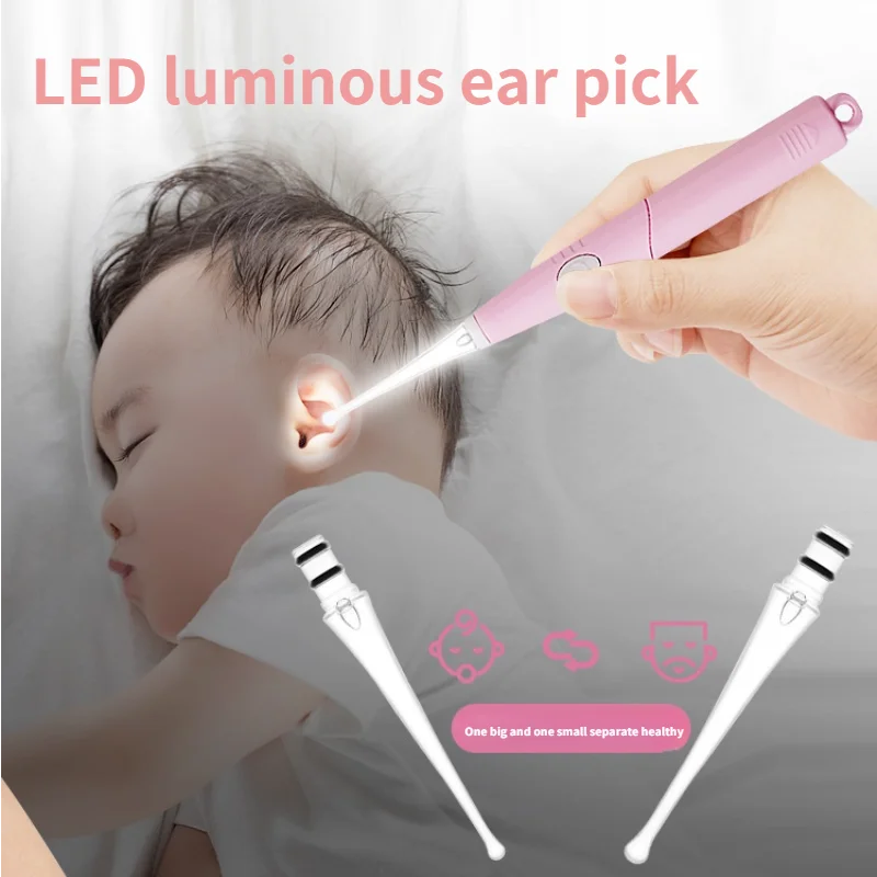 

1 Set Baby Ear Cleaner Ear Wax Removal Tool Flashlight Earpick Ear Cleaning Earwax Remover Luminous Ear Curette Light Spoon