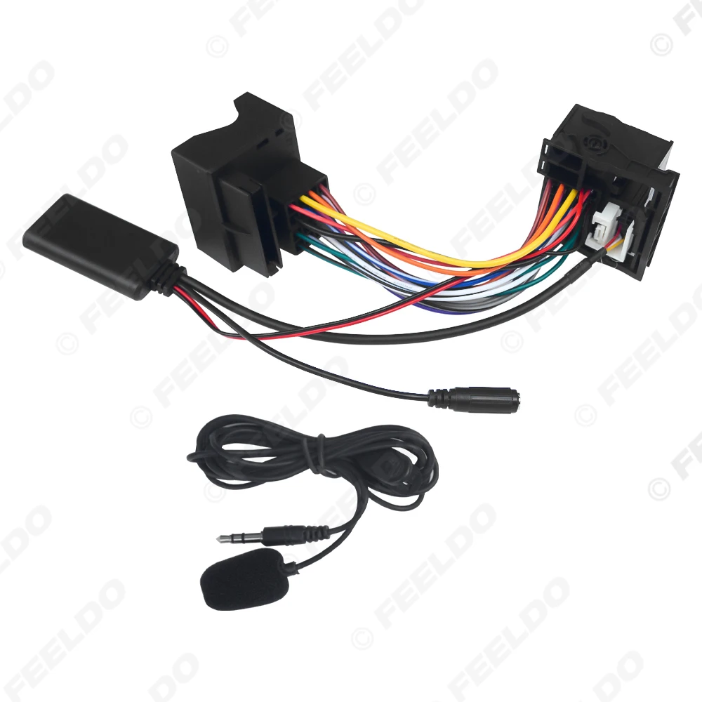 

FEELDO автомобильный Bluetooth-модуль 5,0 AUX-in аудио MP3-музыкальный адаптер для Audi A4/B7/TTs/TT/A8/R8/A3 стерео жгут проводов с микрофоном