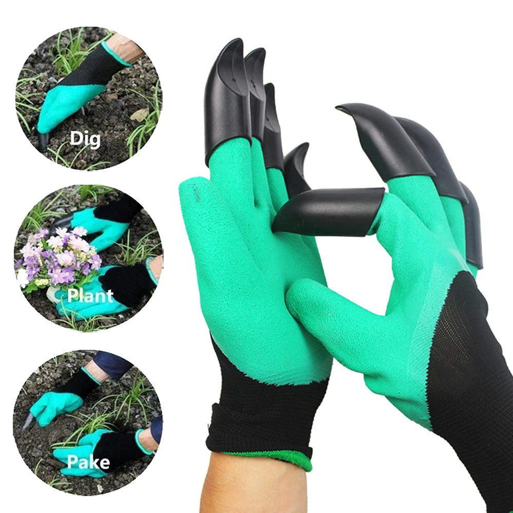 

Перчатки для сада с пластиковыми вставками, водонепроницаемые приспособления для посадки и работы на открытом воздухе, 8 цветов