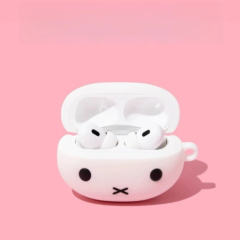 Фото Милый мультяшный чехол Миффи для Apple Airpods 4, защитный чехол для Bluetooth-наушников 1/2 поколения, мягкий, противоударный, милый дизайн №2