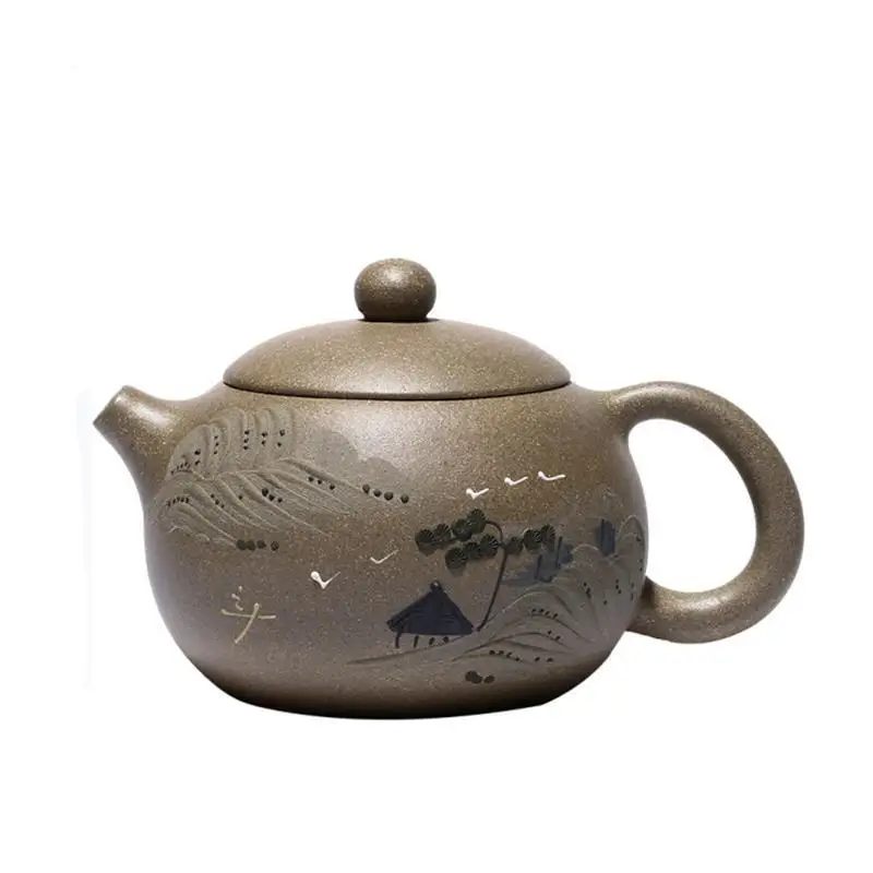 

260ml Chinese Yixing Purple Clay Teapots Handmade Raw Ore Xishi Tea Pot Household Zisha Filter Kettle Tea Ceremony Supplies
