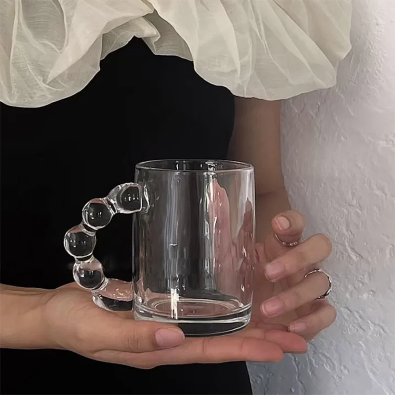

Creative large capacity 350ML handle water glass cup Household Drinkware Milk Juice Cup office Coffee Cup wine glass shot glass