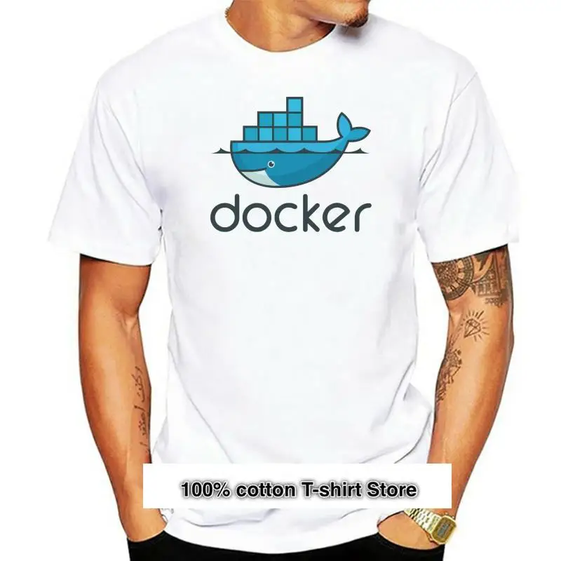 

Docker Devops-camisetas de algodón puro para hombre, camisa de manga corta con cuello redondo, ideal para regalo, novedad