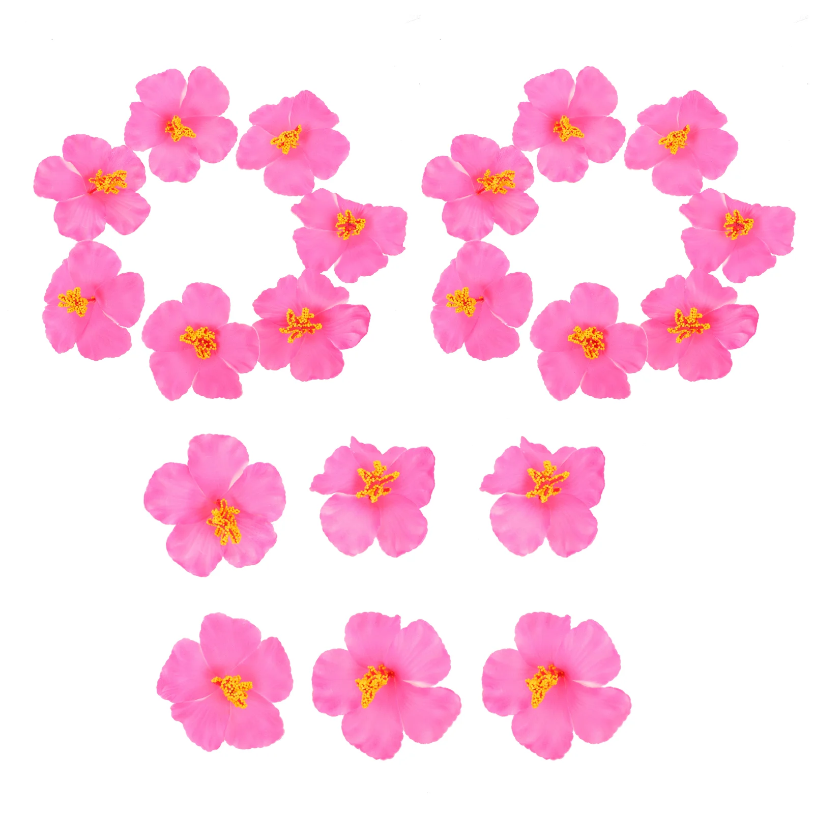 

Hibiscus Flowers Artificial Flowerdecoration Hawaiian Head Faux Tropical Faketabletop Party Favors Petal Bouquet Without Wreath