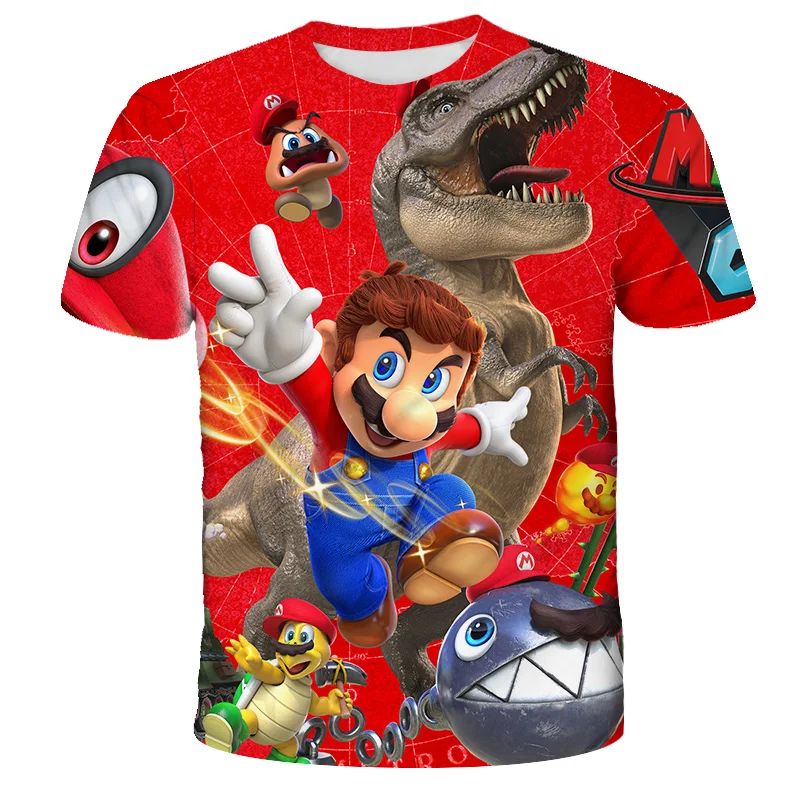 

Cartoon Games Mario Brothers And Luigi T-shirts Summer Fashion Mario T-shirt Kids Boys Girls Tops Short Sleeve Children's Tees