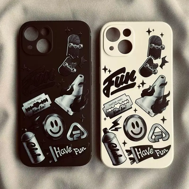 Чехол для Телефона iPhone 16 Pro Max 7 8 Plus SE2 X XR XS 15 14 13 12 11 мягкий чехол с рисунком