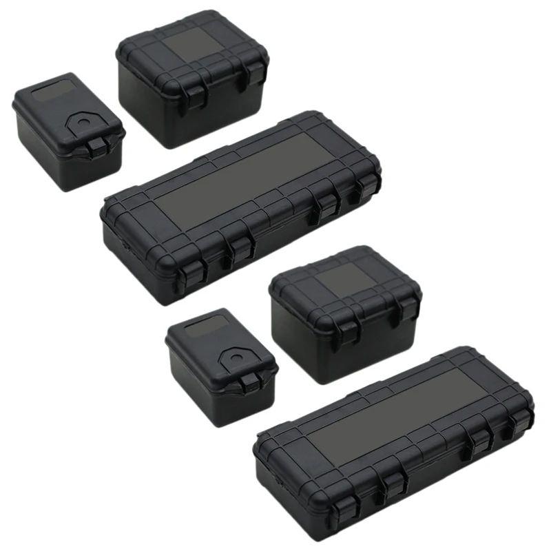 

6Pcs Plastic Rc Car Storage Box Decoration Tool For Traxxas Trx4 Axial Scx10 90046 D90 1/10 Rc Crawler Accessories Black
