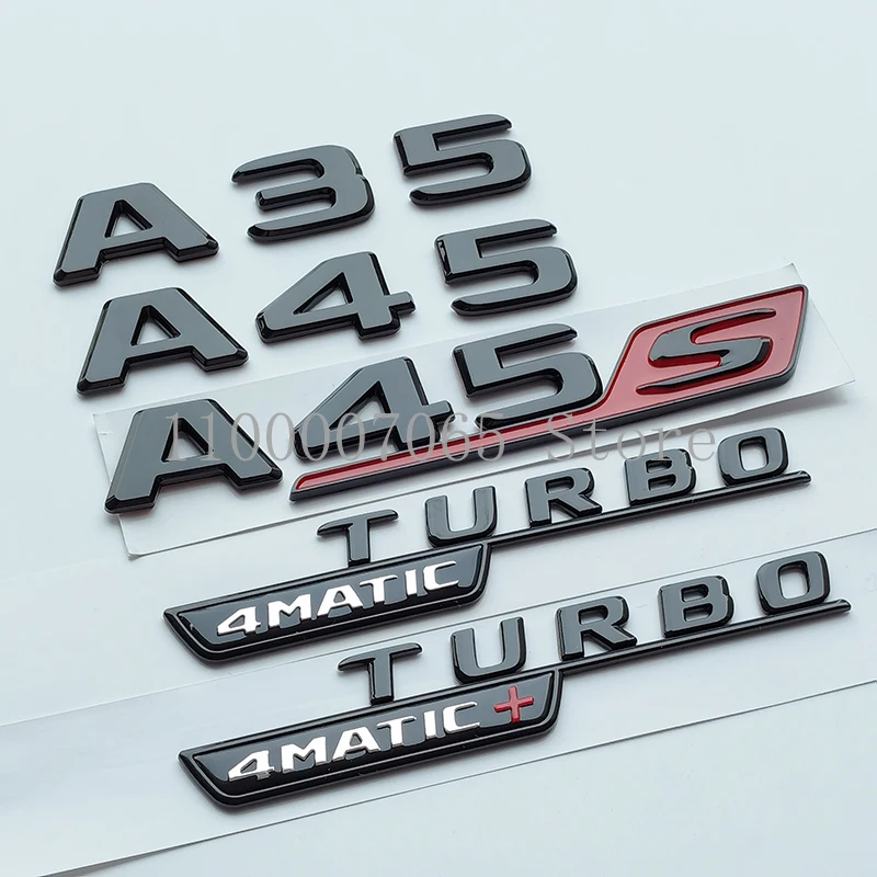 2017 глянцевые черные буквы A35 A45 A45S Turbo 4matic Эмблема для Mercedes Benz AMG автомобильный