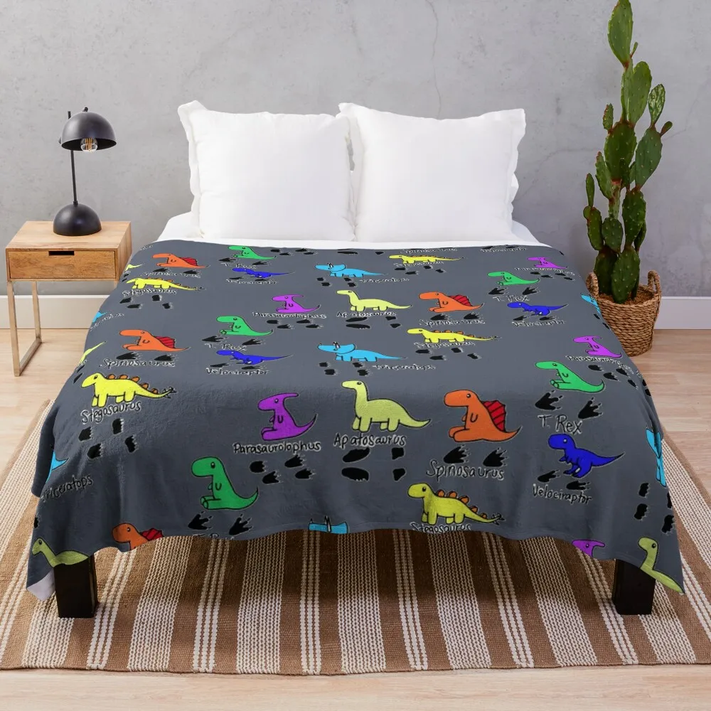 Следы динозавров пледы одеяла и декоративные диваны зимние кровати