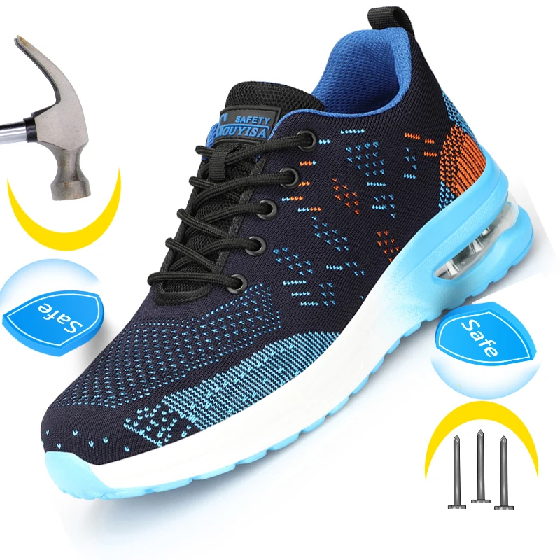 

Safety Shoes Men Women Work Sneakers Steel Toe Shoes 2022 New Work Safety Boots Indestructible Unisex Work Shoes Footwear