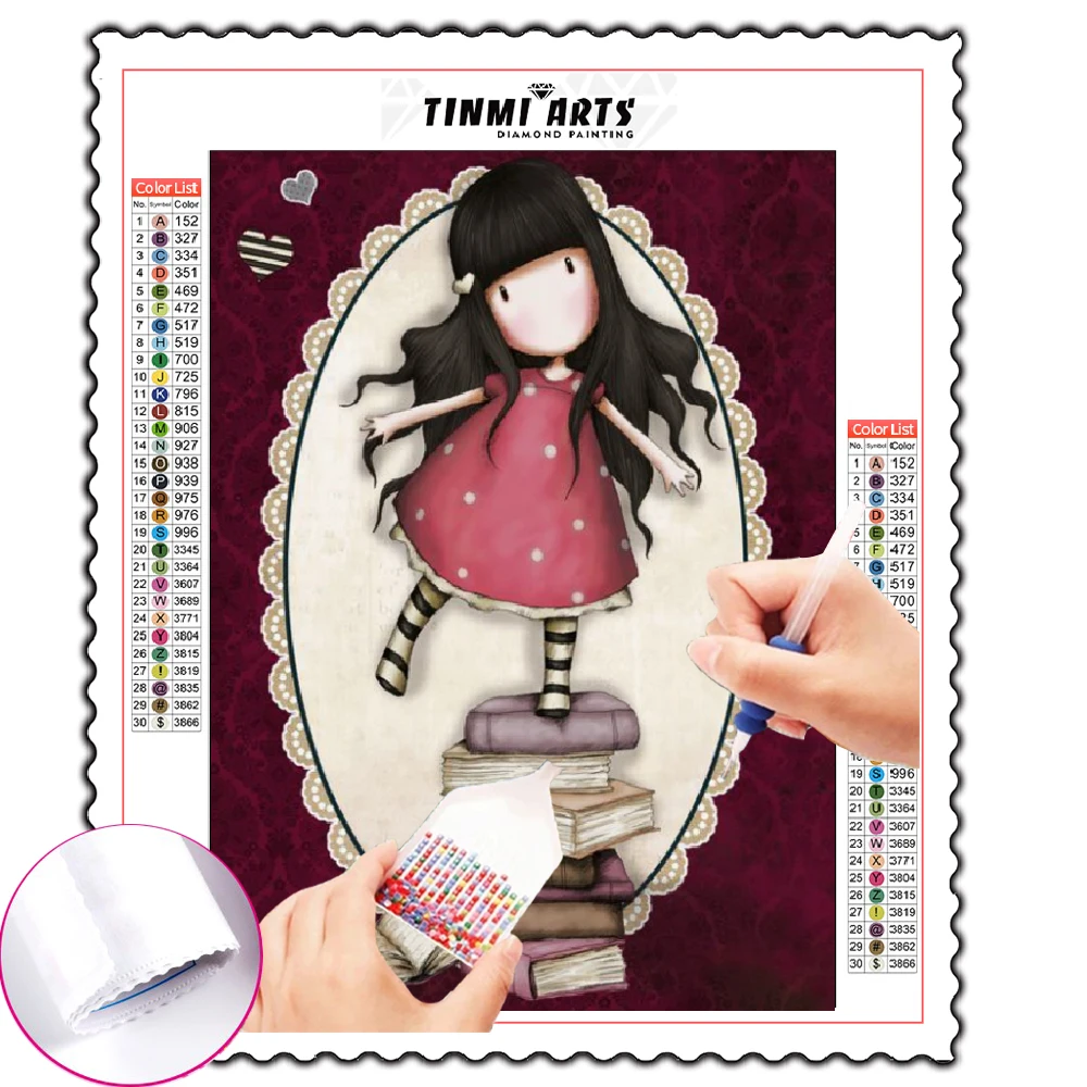

5D DIY Diamond Painting Kits Cartoon Little Girl Doll Full Round With AB Drill Embroidery Mosaic Home Decor Christmas Gift Art