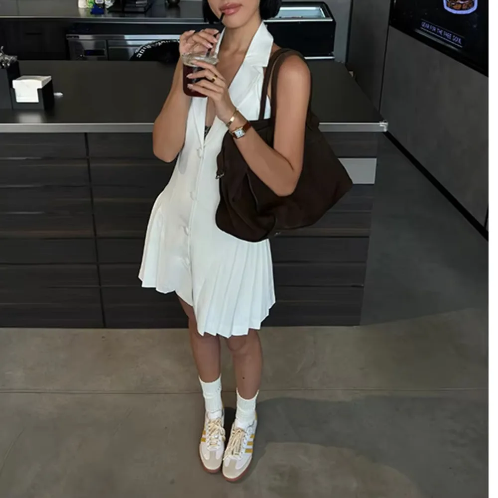 VanessaLab Новое сексуальное платье Спортивный V-образный вырез Холтер лацкан