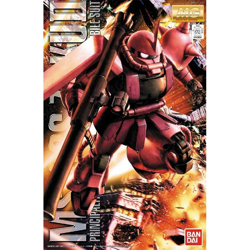 Фото Bandai оригинальная аниме-модель GUNDAM MG 1/100 MS-06S CHAR S ZAKU Ver 2,0, экшн-фигурка в сборе, модель игрушки, подарки для детей №2