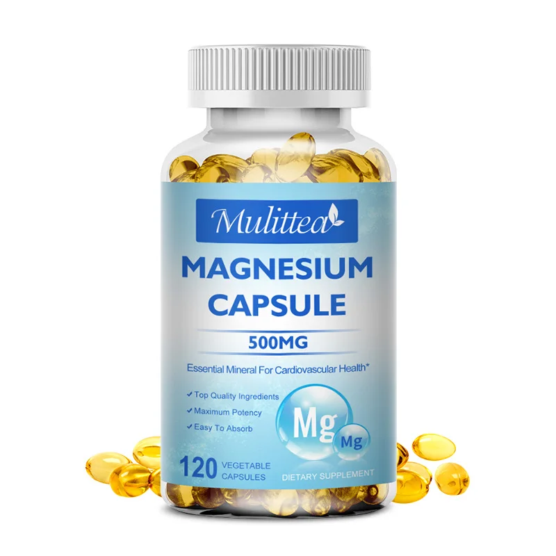 

Mulittea Magnesium Capsules 500mg for Supports Muscle, Joint, and Heart Health Maximum Absorption Magnesium Glycinate Supplement