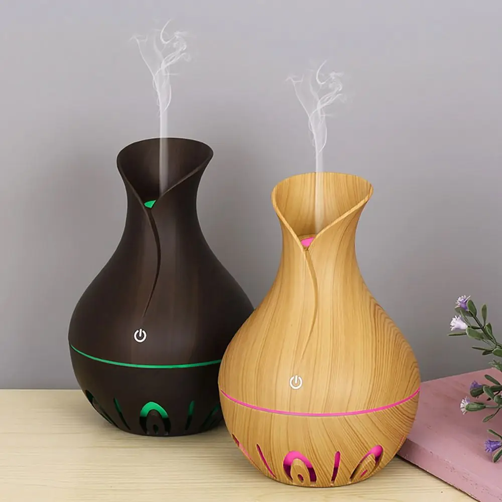 

with LED Light Silent Water Supply Wood Grain Humidifier Aroma Diffuser Water Replenishment Instrument Air Purifier