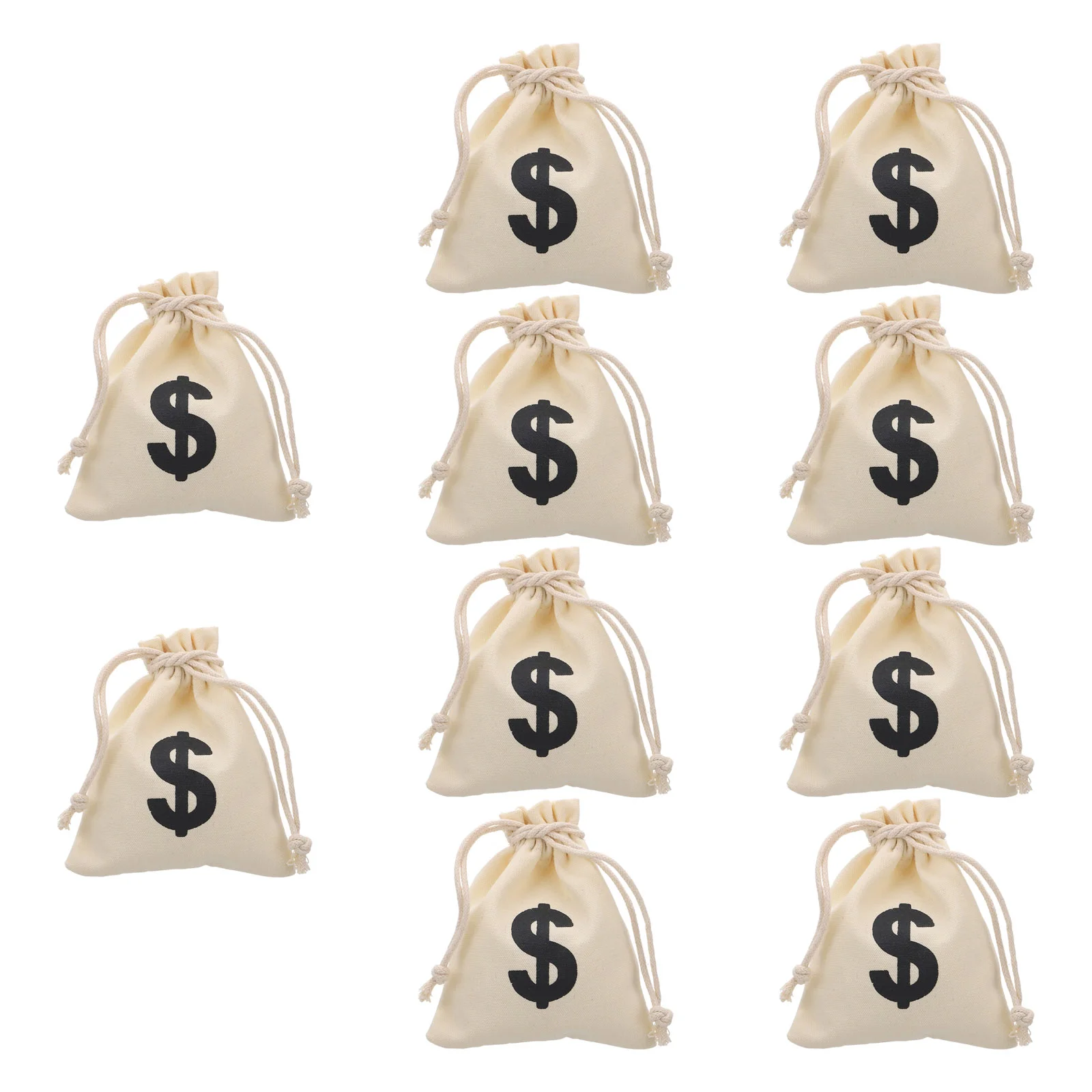 

12 Pcs Dollar Sign Cloth Bag Drawstring Festival Gift Storage Bags Party Supplies Game Coin Christmas Presents