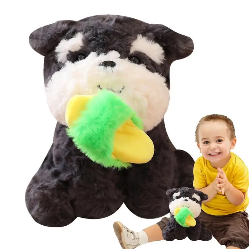 

Stuffed Dog Plush Toy Biting A Shoe Dog Themed Decor Mini Stuffed Animals Dog Plushies For Kids Fluffy Puppy Toys Squatting