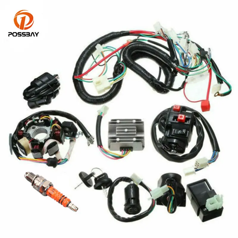 

Full Wiring Harness Loom Ignition Coil CDI D8EA For 150cc 200cc 250cc 300cc Zongshen Lifan ATV Quad Buggy Electric Start Engine