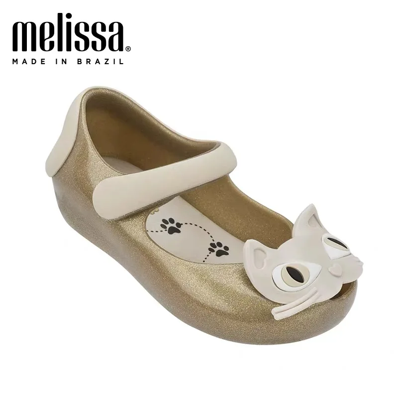 

Детские Нескользящие сандалии Mini Melissa с мультяшным рисунком, новинка 2022, обувь для девочек и кошек, сандалии для девочек, детские пляжные сандалии Melissa