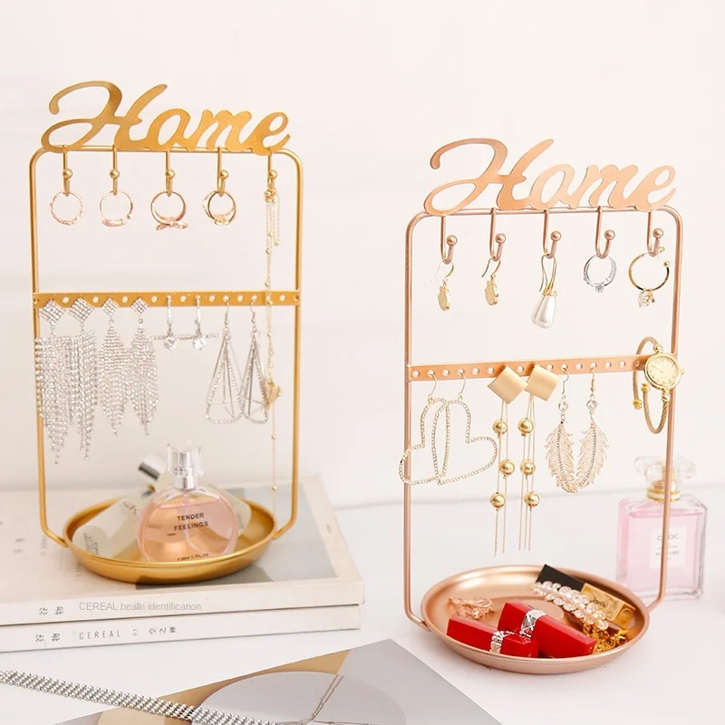 

Home jewelry display rack ins net red jewelry tidy up desktop hanging earrings necklace ring storage