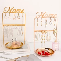 home jewelry display rack ins net red jewelry tidy up desktop hanging earrings necklace ring storage