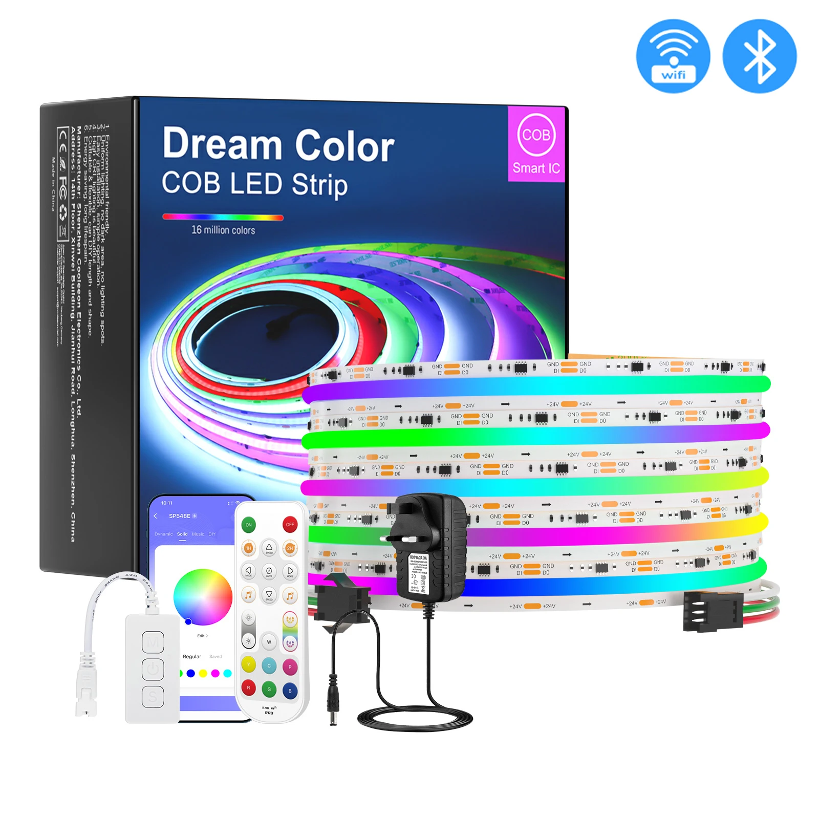 Комплект светодиодных лент Full Dream Color RGBIC Адресная светодиодная лента COB WS2811 Pixel Light
