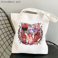 women shopper bag magic witch magic tarot card witchy bag harajuku shopping canvas shopper bag girl handbag shoulder lady bag