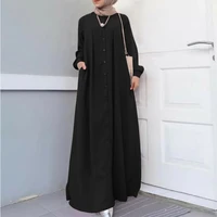 turkey muslim women maxi shirt long dress moroccan kaftan vestidos abaya robe femme 2022 autumn casual loose large size robe
