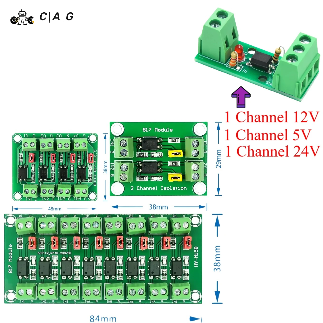 Фотоэлектрическая Изолированная плата PC817 1/2/4/8 адаптер преобразователя