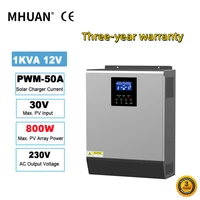 ps 1kva pure sine wave hybrid solar inverter 24v 220v 110v built in pwm 50a solar charge controller and ac charger for home use