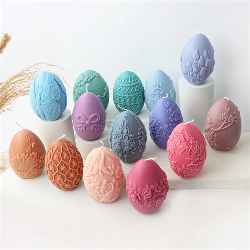 

Egg Silicone Candle Mold DIY Rose Tulip Relief Pattern Easter Egg Chocolate Mousse Cake Mold Handicrafts Making Tool Gift Making