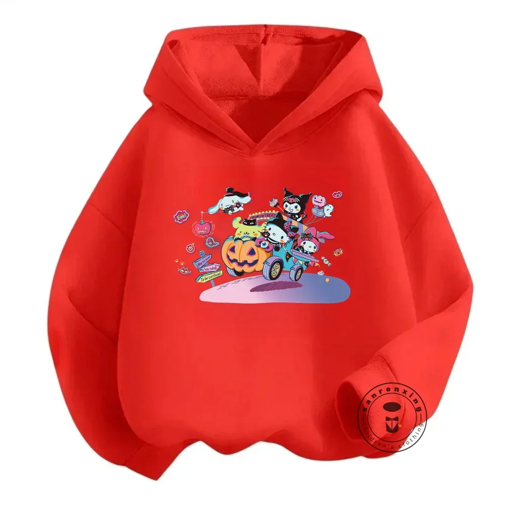 Толстовка Sanrio Hello Kitty Для Детей Повседневная Хлопковая С Эластичной Резинкой На