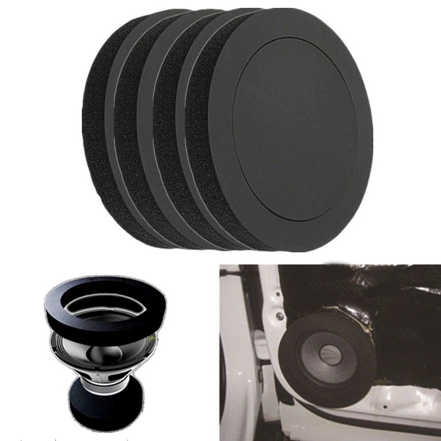 

4pcs Car Door Speaker Bass Soundproof Insulation Ring Foam Pad Noise Accessory Car Audio Speaker Soundproof Cotton