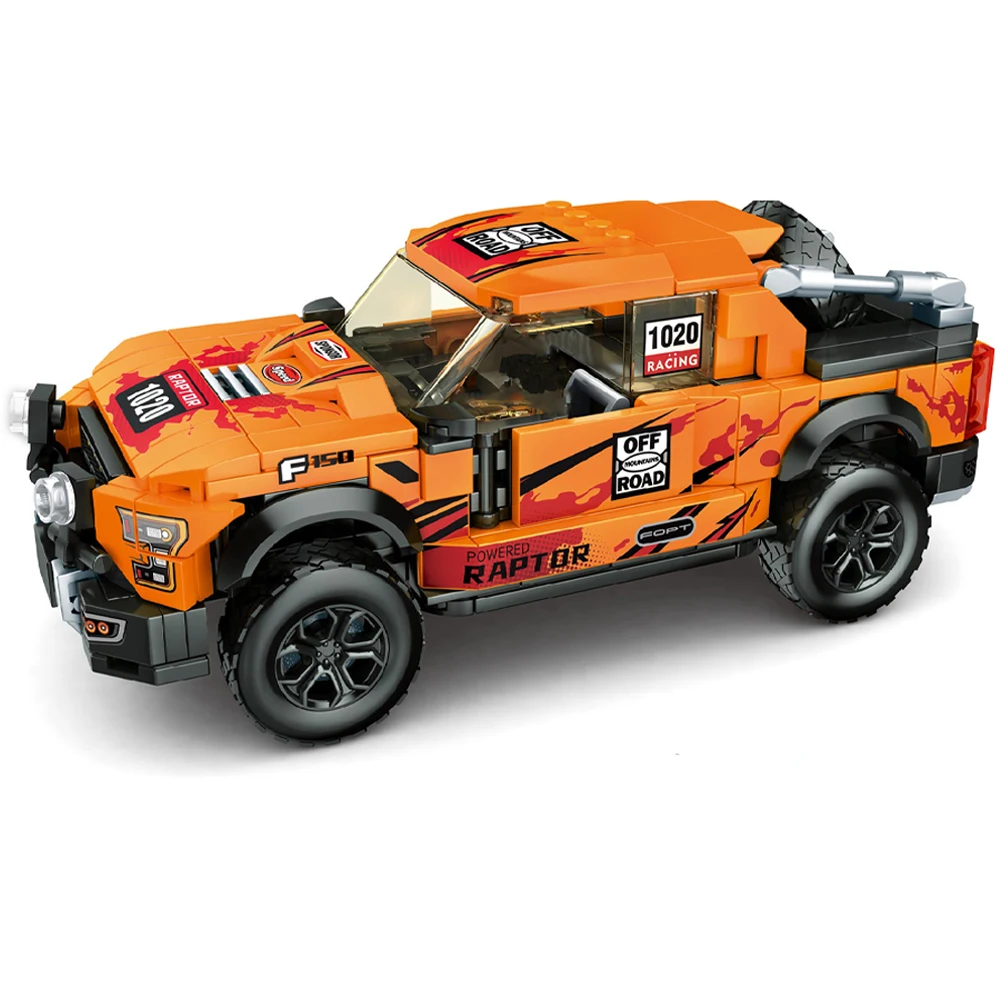 

Скоростные чемпионы Ford F-150 MOC SUV внедорожные тяговые автомобильные фигурки строительные блоки для автомобилей ралли гоночные модели Кирпич...