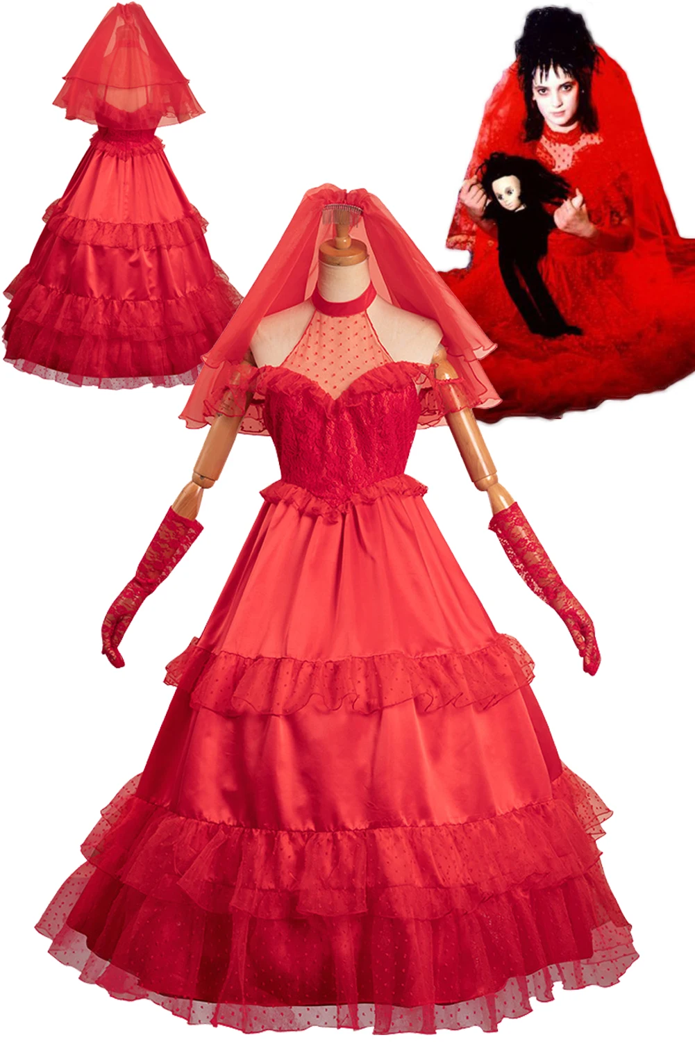 Lydia Косплей фантазия красное свадебное платье костюм из фильма соки взрослые