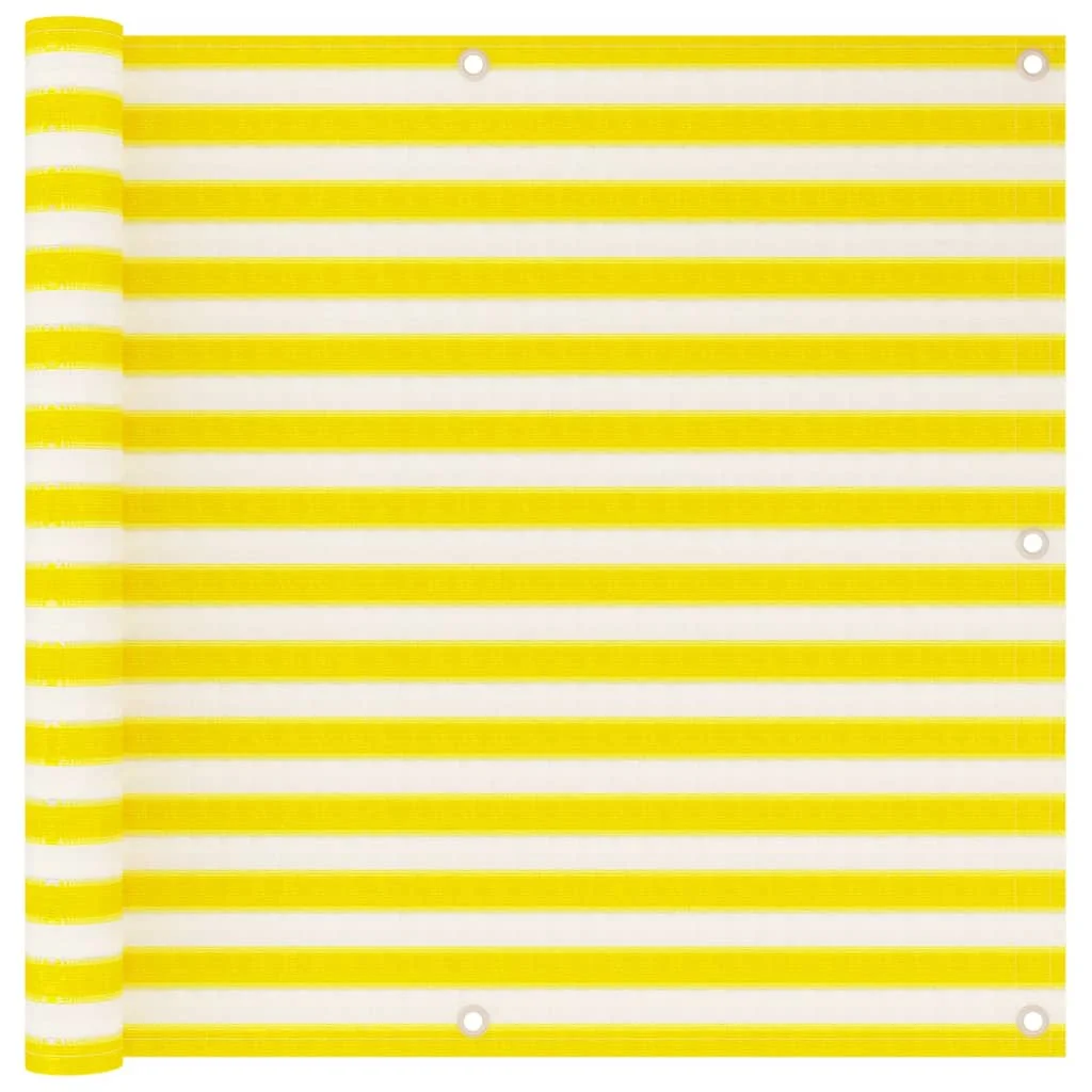 

Balcony screen yellow and white 90x500 cm HDPE