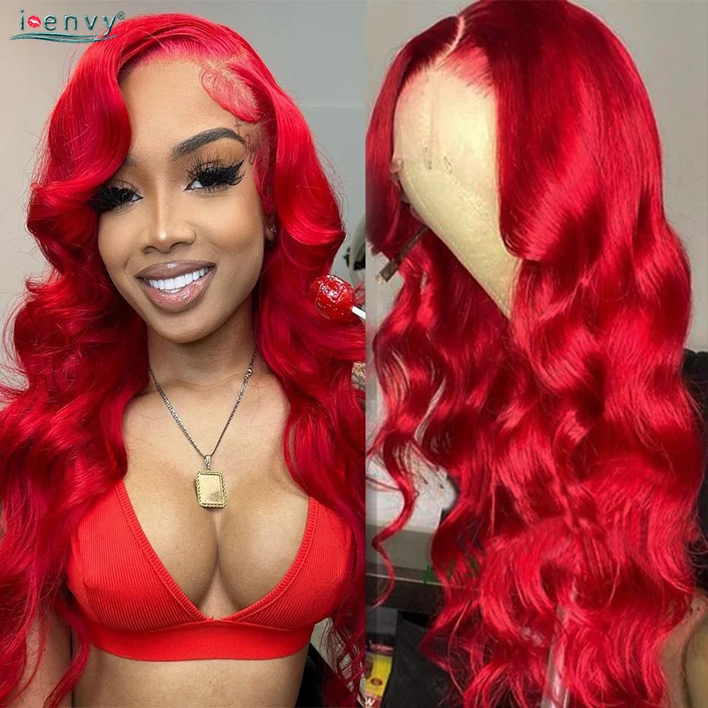 Ed Hot Red Lace Front Human Hair Wigs Body Wave 99j Burgundy 13x4 Hd Lace Frontal Wig Human Hair Curly Wigs For Women Remy