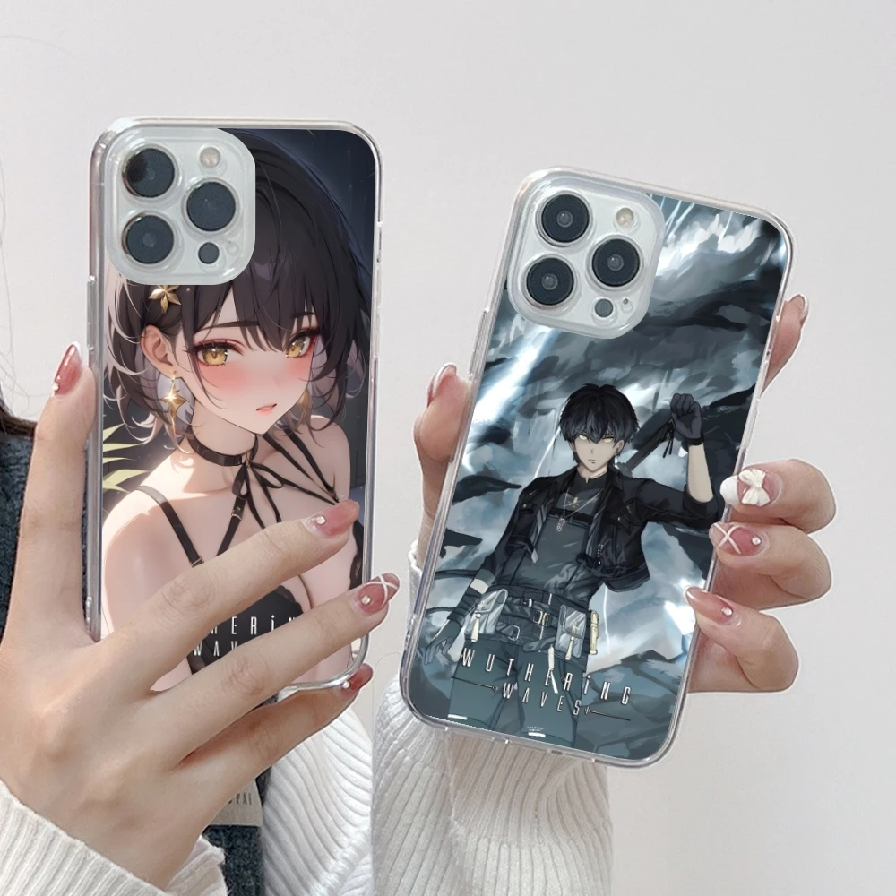 Wuthering Waves Rover Mobile Cell Phone Case for iPhone 16 15 14 13 12 11 X XR XS 8 Pro Max Plus Mini Clear Transparent Cover
