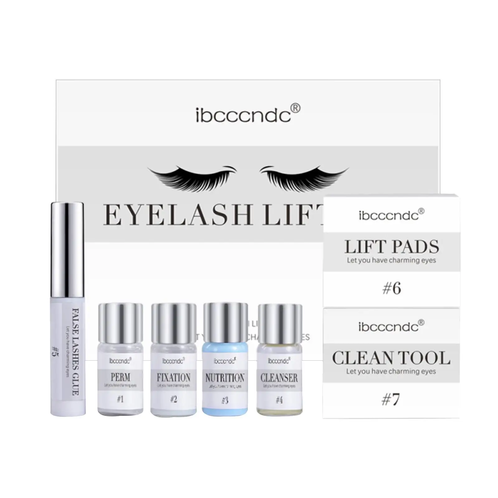 Набор для подкручивания ресниц 7 в 1 Eyelash Lift Perming Kit Lamination для салонов и девушек и мальчиков Perm Wave Set on.