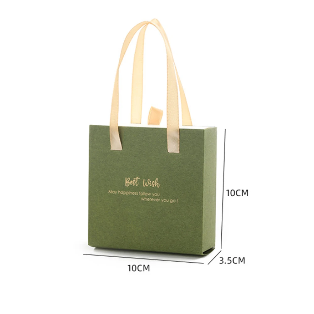 24pcs Dark Green Jewelry Handle Paper Box Cardboard Drawer Case with Grey Sponge for Ring Earring Pendant Necklace Perfume Soap