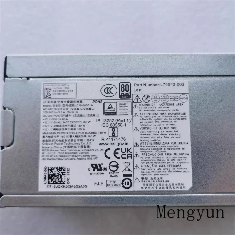 Оригинальный блок питания HP 280 pro G3 Mt 180 Вт L70042-002 D19-180P1A L70042-004 pck017 высокое качество